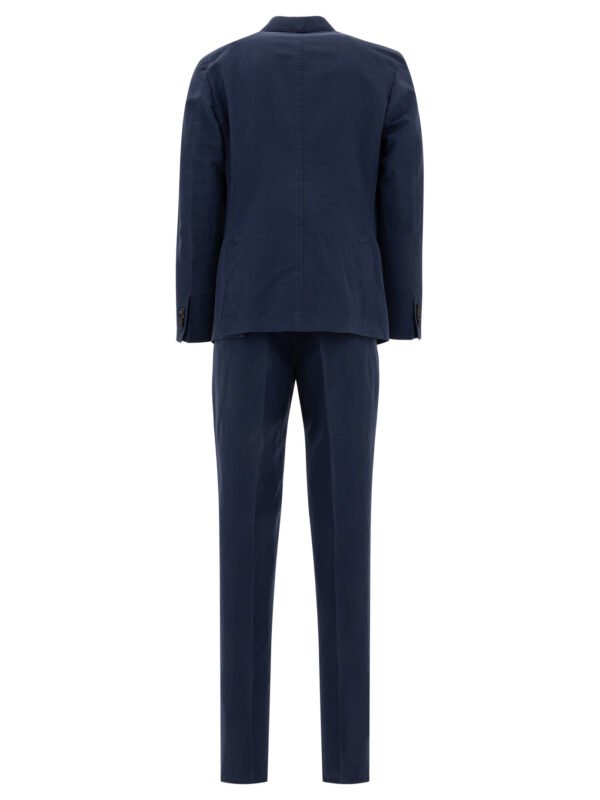 "Incotex" costume homme bleu en coton et lin coupe classique – Image 2