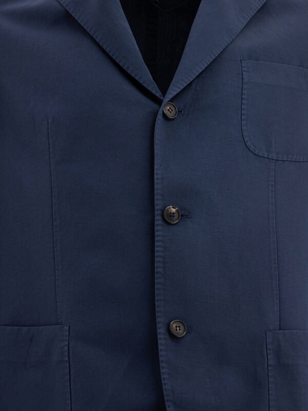 "Incotex" costume homme bleu en coton et lin coupe classique – Image 3