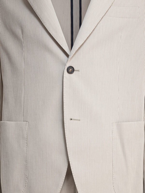 "Incotex" costume beige en coton et lin pour homme coupe classique – Image 3