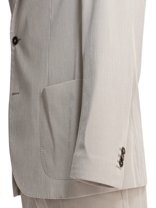 "Incotex" costume beige en coton et lin pour homme coupe classique – Image 4