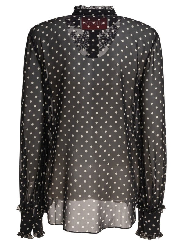 "Valentino" Chemise noire en soie pour femme – Image 2