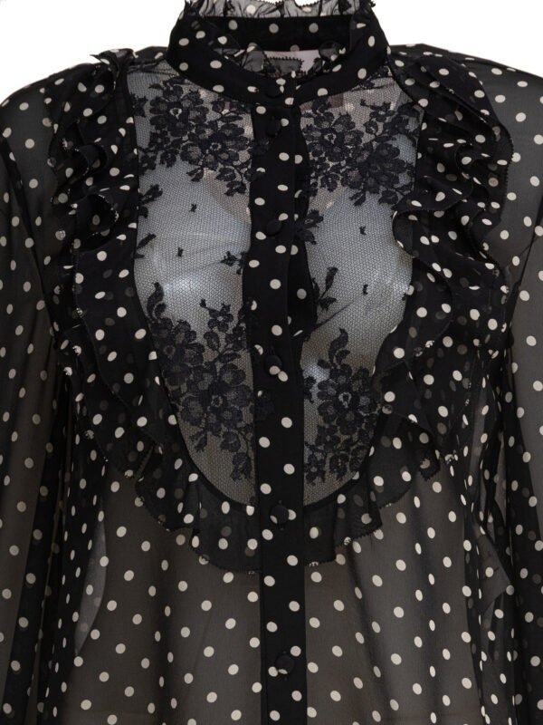 "Valentino" Chemise noire en soie pour femme – Image 3