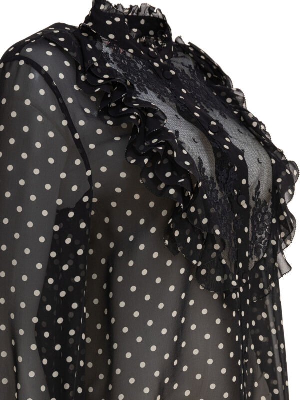 "Valentino" Chemise noire en soie pour femme – Image 4