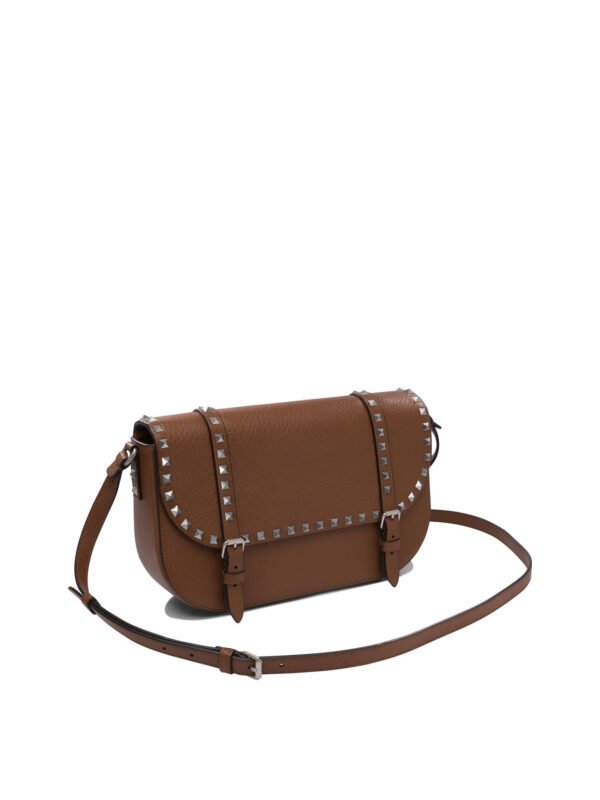 "Valentino Garavani" sac bandoulière femme marron Rockstud en cuir – Image 2