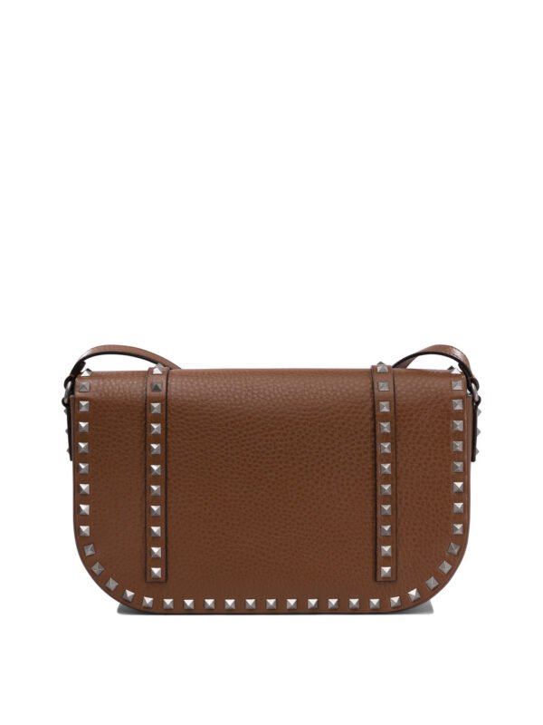 "Valentino Garavani" sac bandoulière femme marron Rockstud en cuir – Image 3