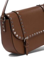 "Valentino Garavani" sac bandoulière femme marron Rockstud en cuir – Image 4