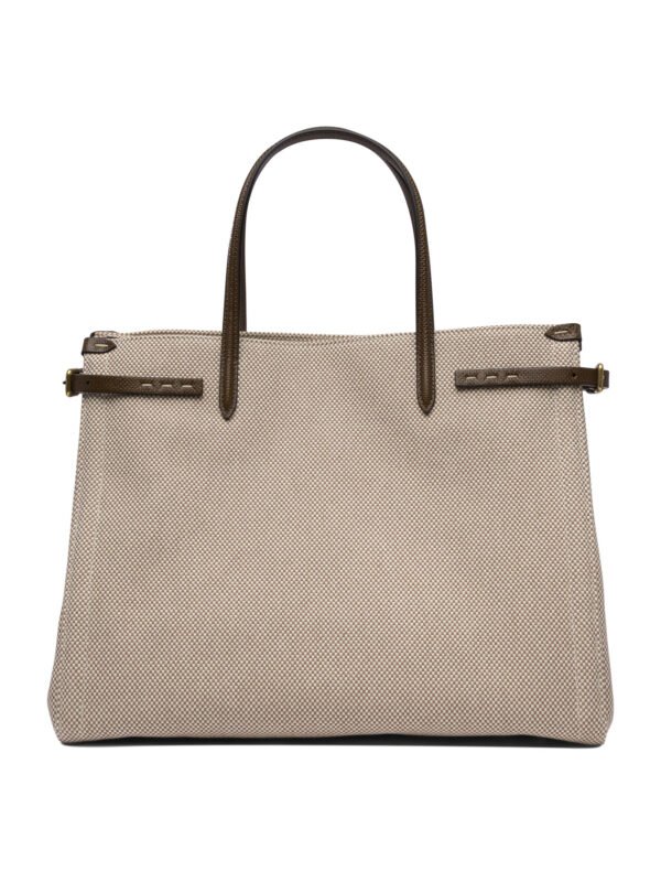 "Valentino Garavani" sac à bandoulière beige en toile et cuir pour femme – Image 3
