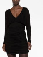 "Saint Laurent" robe femme noire en cupro – Image 4