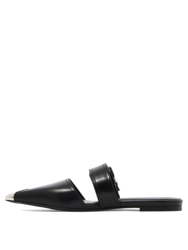 "Alexander McQueen" sandales noires en cuir pour femme – Image 3