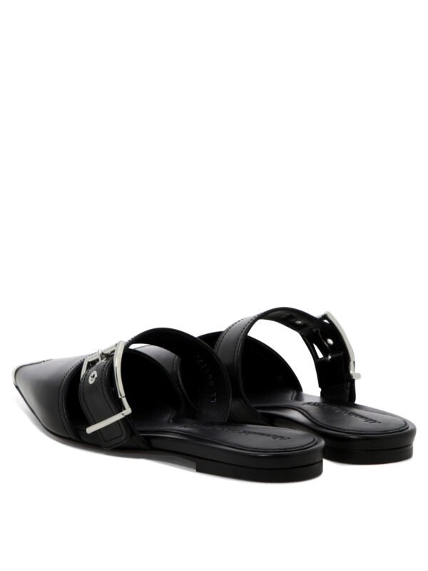 "Alexander McQueen" sandales noires en cuir pour femme – Image 4