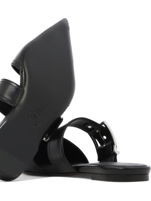 "Alexander McQueen" sandales noires en cuir pour femme – Image 5