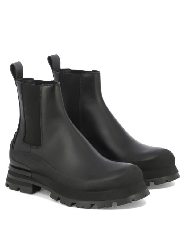 "Alexander McQueen" bottines homme noires en cuir – Image 2