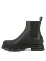 "Alexander McQueen" bottines homme noires en cuir – Image 3
