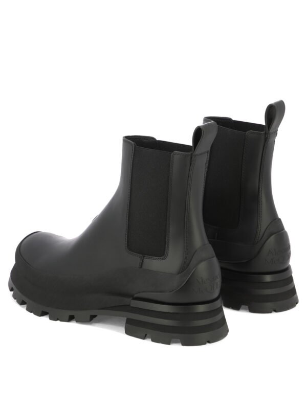 "Alexander McQueen" bottines homme noires en cuir – Image 4