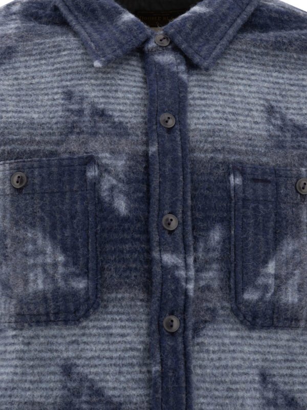 "RRL by Ralph Lauren" surchemise homme bleue jacquard en polyester et laine – Image 3