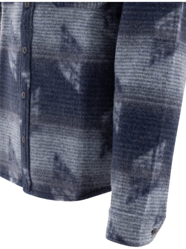 "RRL by Ralph Lauren" surchemise homme bleue jacquard en polyester et laine – Image 4