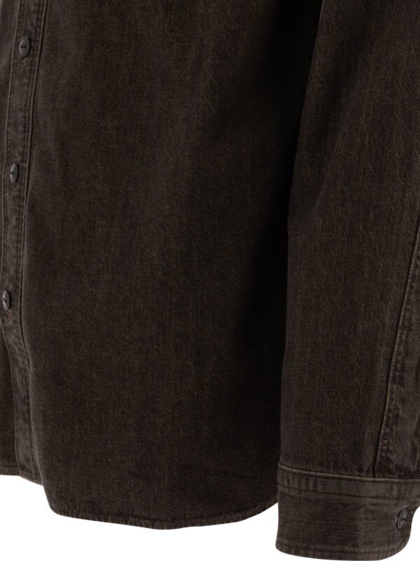 "RRL by Ralph Lauren" Chemise homme marron en denim brodé coupe regular – Image 4
