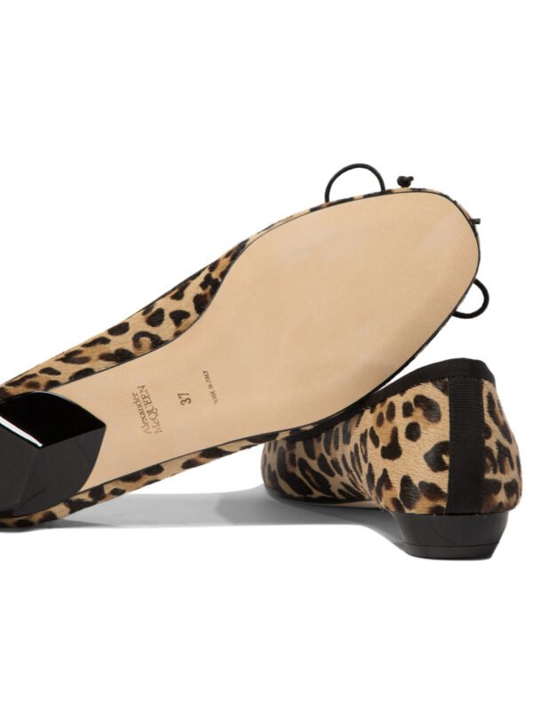 "Alexander McQueen" ballerines Armadillo marron imprimé léopard en cuir pour femme – Image 5