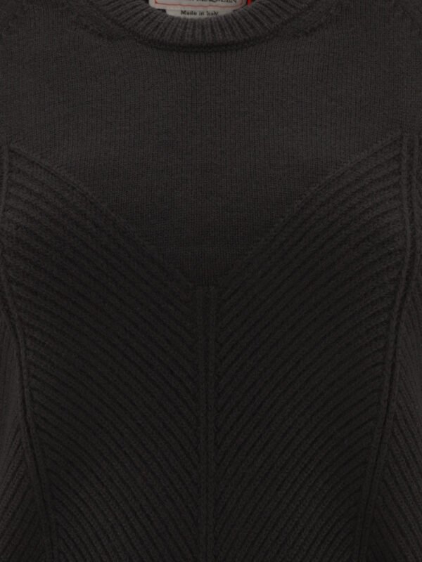 "Alexander McQueen" pull noir en laine et cachemire coupe regular pour femme – Image 3