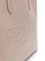 "Fendi" sac à main femme beige en cuir – Image 3