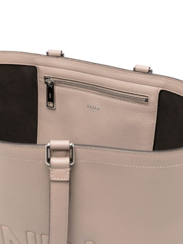 "Fendi" sac à main femme beige en cuir – Image 4