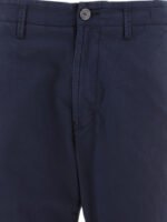 "Stone Island" Pantalon homme bleu en coton stretch coupe regular – Image 3