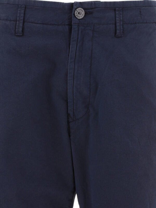 "Stone Island" Pantalon homme bleu en coton stretch coupe regular – Image 3