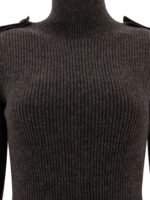 "Alexander McQueen" robe mini en maille côtelée noire – Image 3
