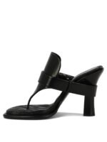 "Burberry" Sandales femme noires en cuir à talon haut – Image 3