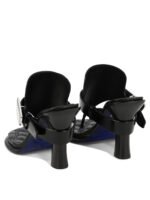 "Burberry" Sandales femme noires en cuir à talon haut – Image 4