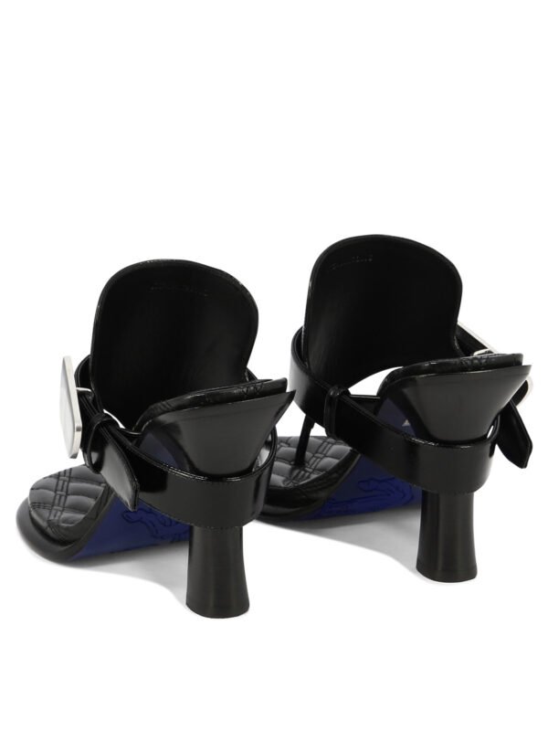 "Burberry" Sandales femme noires en cuir à talon haut – Image 4