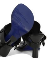 "Burberry" Sandales femme noires en cuir à talon haut – Image 5