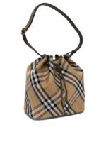 "Burberry" Sac à main femme beige en coton et cuir - Image 2