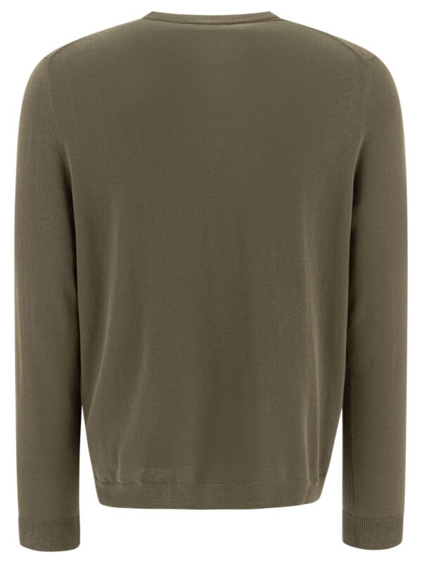 "Zanone" Pull vert en coton et lin pour homme – Image 2
