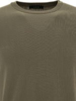 "Zanone" Pull vert en coton et lin pour homme – Image 3