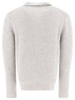 "Zanone" polo homme gris manches longues en coton technique – Image 2