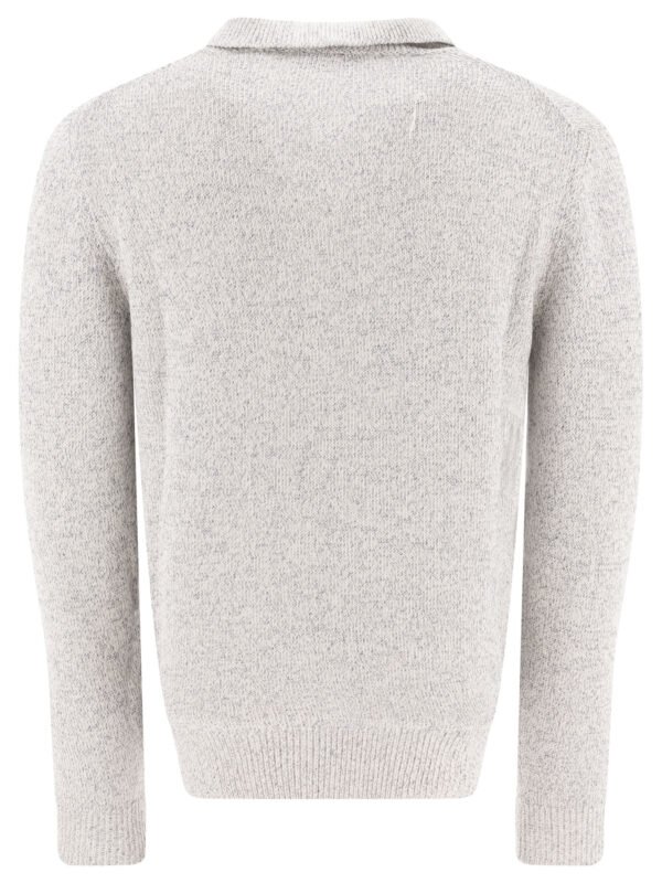 "Zanone" polo homme gris manches longues en coton technique – Image 2