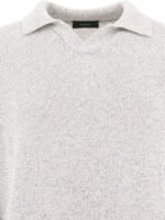 "Zanone" polo homme gris manches longues en coton technique – Image 3