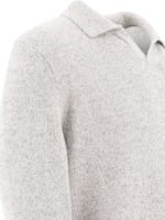 "Zanone" polo homme gris manches longues en coton technique – Image 4