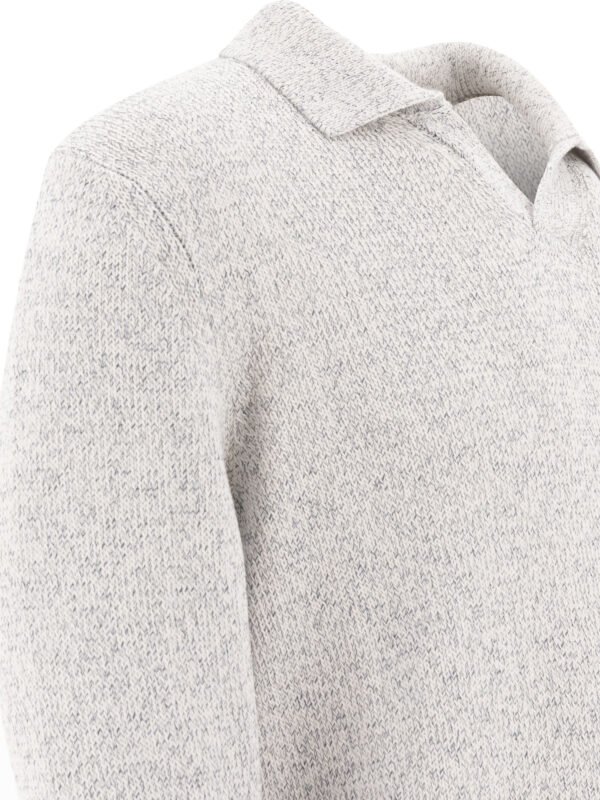 "Zanone" polo homme gris manches longues en coton technique – Image 4