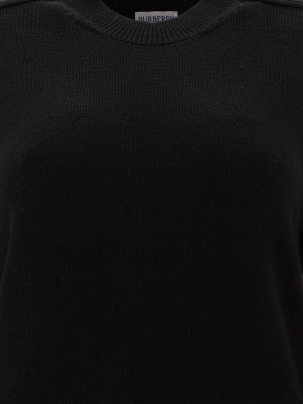 "Burberry" Pull femme noir en coton coupe standard – Image 3