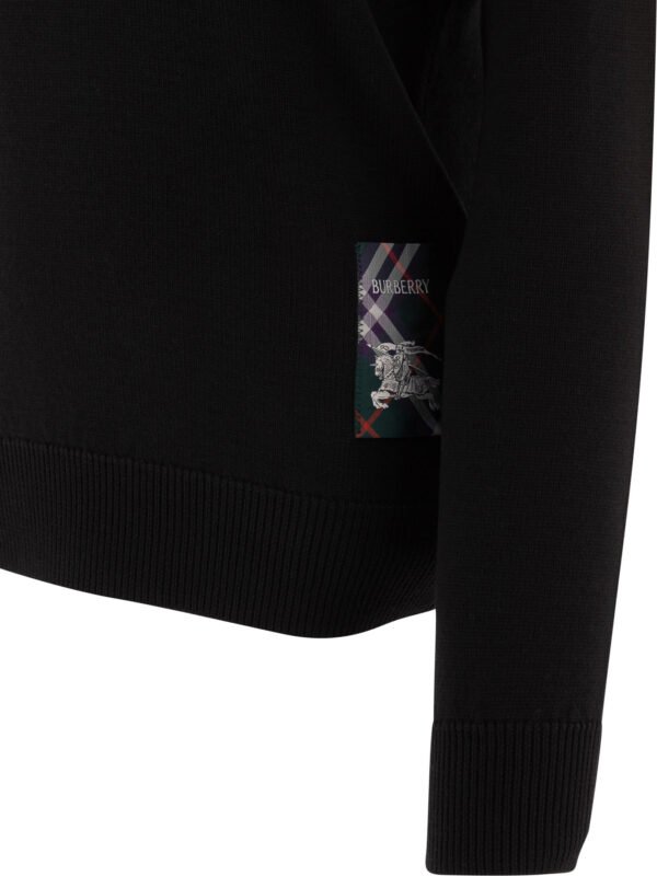 "Burberry" Pull femme noir en coton coupe standard – Image 4