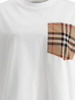 "Burberry" T-shirt femme blanc en coton coupe décontractée – Image 3