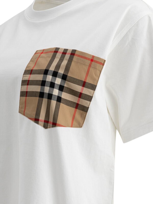 "Burberry" T-shirt femme blanc en coton coupe décontractée – Image 4