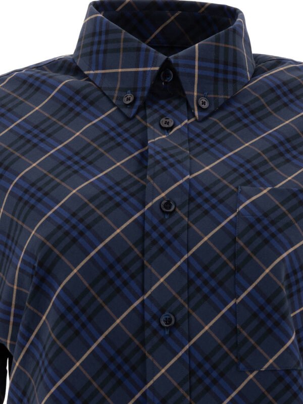 "Burberry" Chemise femme bleu en coton coupe standard – Image 3