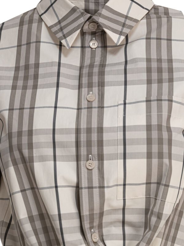 "Burberry" chemise femme grise en coton coupe regular - Image 3