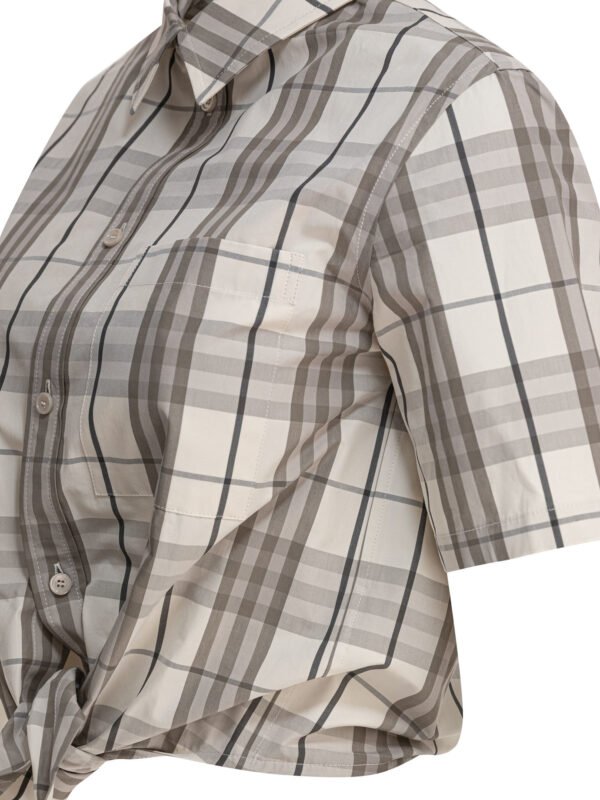 "Burberry" chemise femme grise en coton coupe regular - Image 4