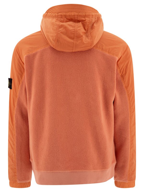 "Stone Island" Sweat à capuche homme orange en coton et polyamide coupe ample – Image 2