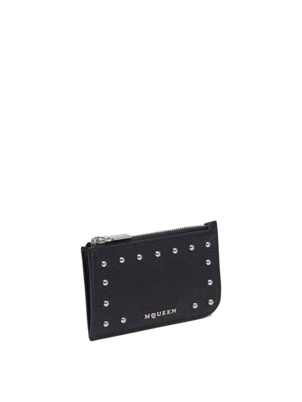 "Alexander McQueen" porte-cartes homme noir en cuir – Image 2