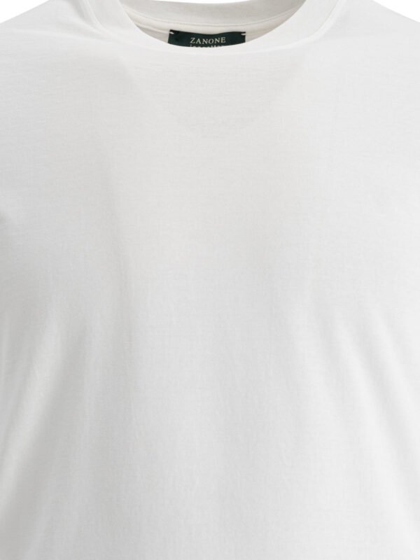 "Zanone" T-shirt homme blanc en coton léger - Image 3